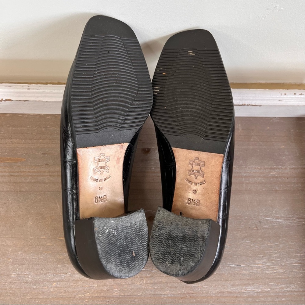 Amalfi Italy Black Textured Leather Ladies Pump Work Dress Shoes Sz 6.5B - Picture 5 of 8